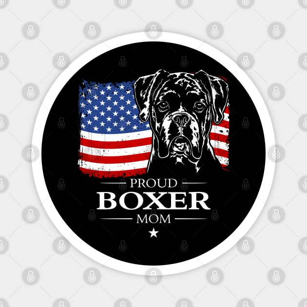 Proud Boxer Dog Mom American Flag patriotic dog Magnet by wilsigns